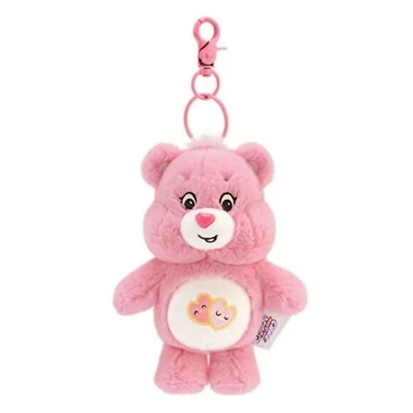 New! Care Bears Love-A-L:ot  Bear Plush Bag Clip Key Ring Bag Charm - Picture 1 of 2
